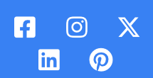 Facebook, Instagram, X, LinkedIn and Pinterest logos